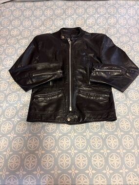 Vintage Bristol Black Genuine Leather Motorcycle Café Racer Jacket